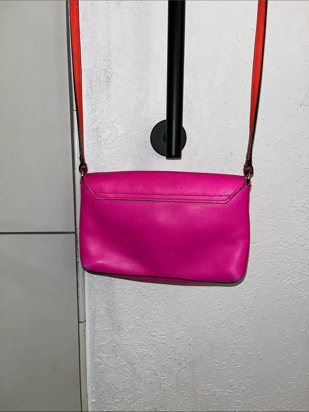 kate spade Hot Pink Leather Crossbody with Gold-Tone Turnlock